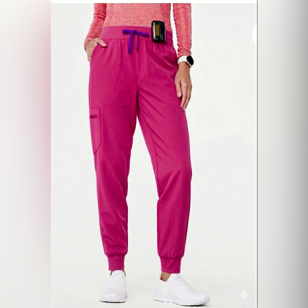 NWT LIMITED EDITION High Waisted Zamora Jogger Scrub Pants # 2928 Ultra Rose
